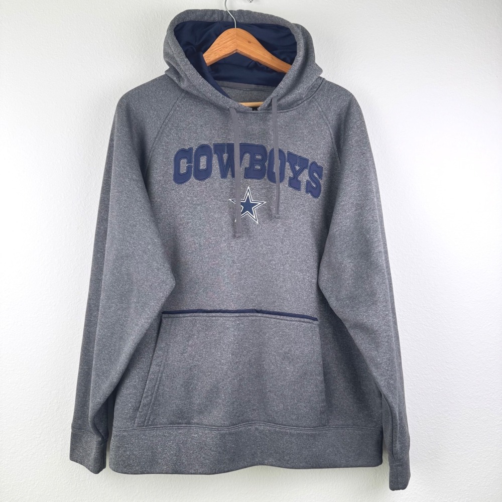 NFL Dallas Cowboys Hoodie Mens XL Gray Excellent Athleisure Pullover Sweatshirt